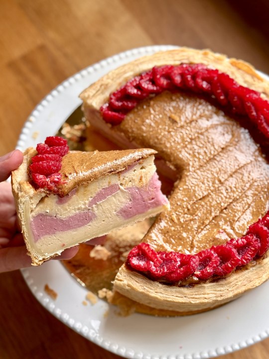 Flan Pâtissier Marbré Framboise Cacahuète | Recette flan ultra crémeux avec pâte feuilletée maison