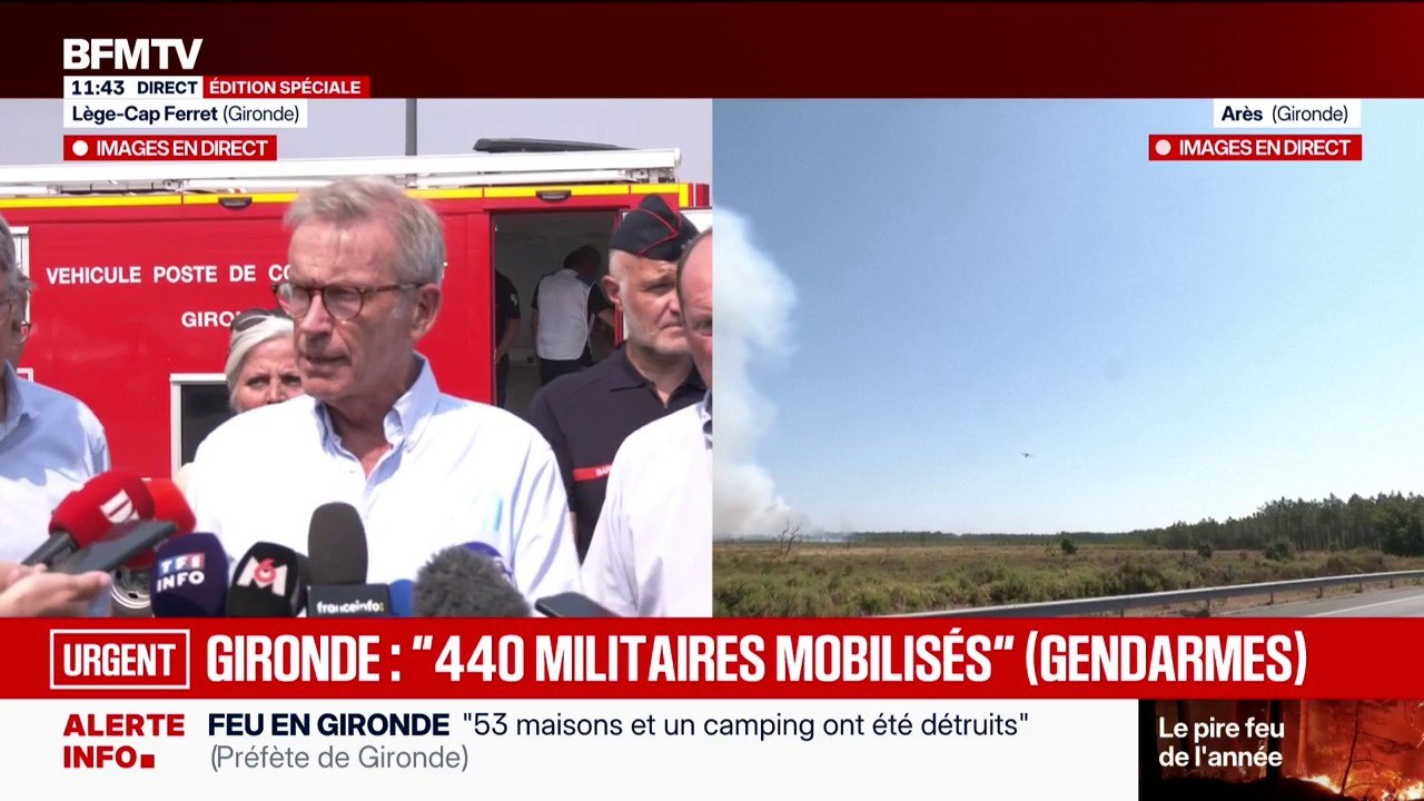 Incendie en Gironde: "Les sapeurs-pompiers ont fait un travail absolument remarquable dans des conditions dantesques", assure le maire de Lège-Cap-Ferret