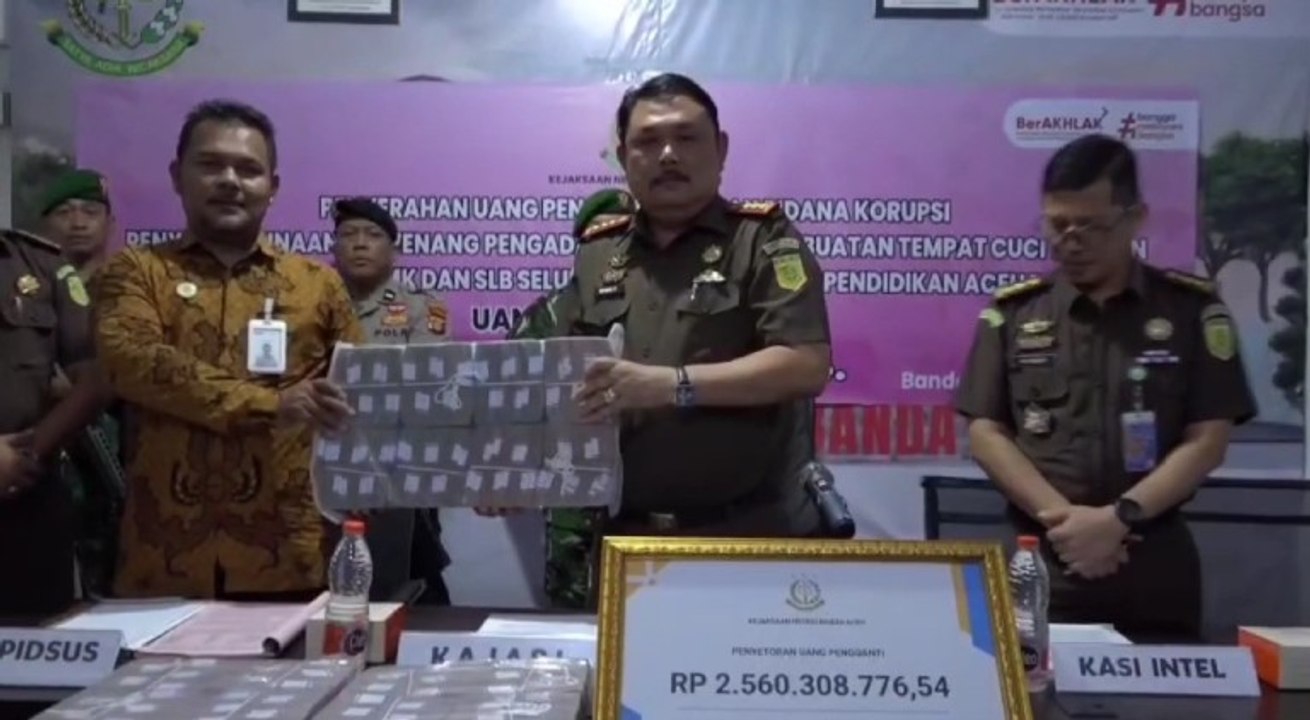 Kejari Banda Aceh Eksekusi Rp2,56 M Uang Pengganti Kasus Korupsi Wastafel