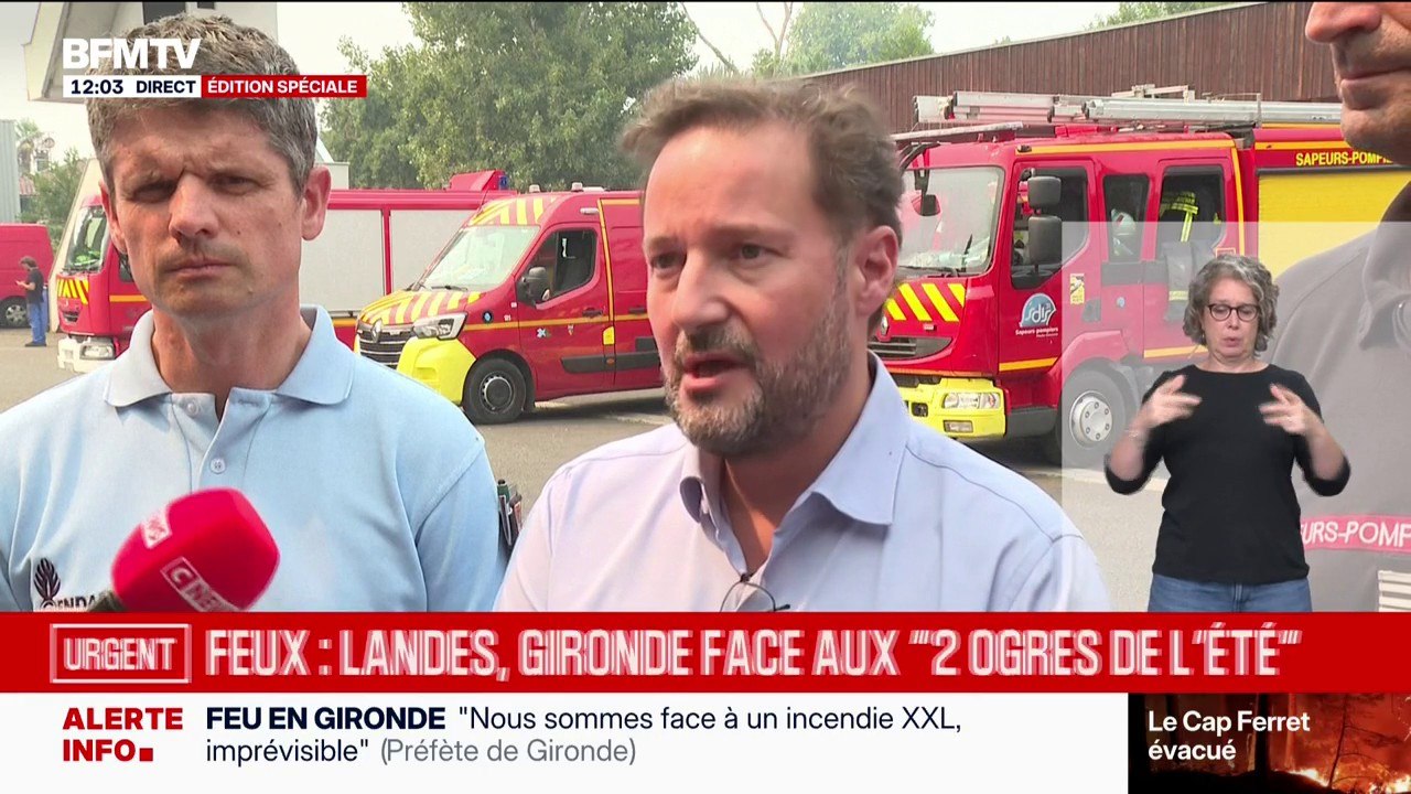Incendie dans les Landes: "Le feu s'est avancé dans le bourg de Biscarrosse et a touché des zones artisanales et des habitations", explique le préfet des Landes