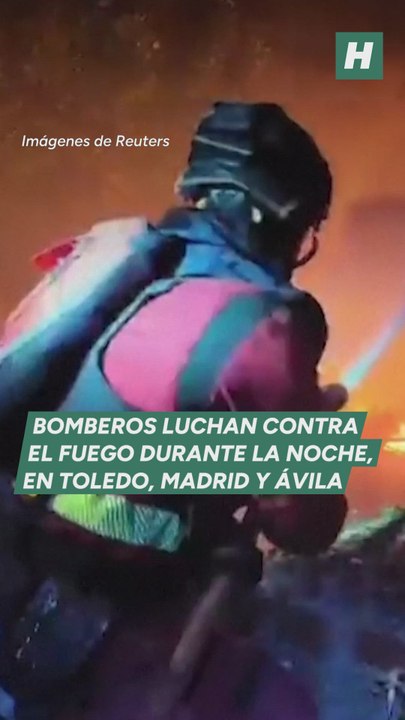 Bomberos trabajan durante toda la noche para extinguir los incendios que asolan Madrid, Ávila y Toledo