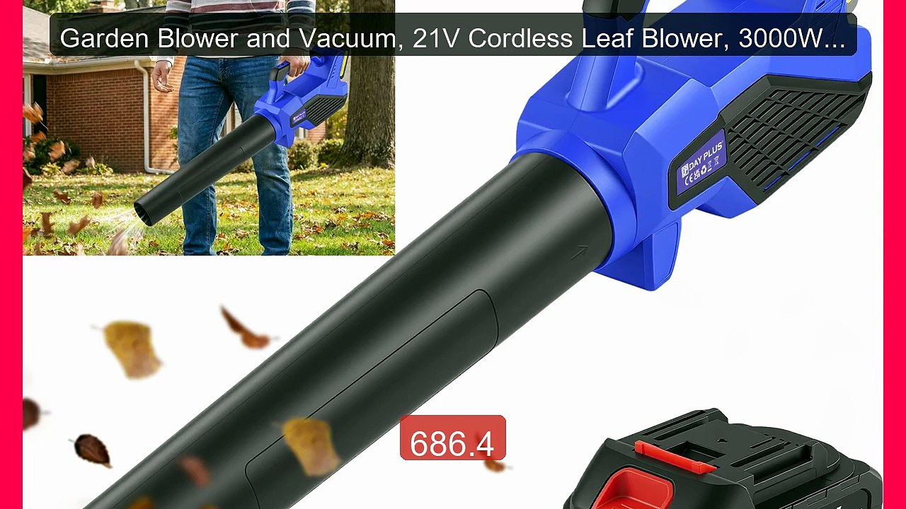 Garden Blower and Vacuum, 21V Cordless Leaf Blower, 3000W 6-S... -- Amazing Value 2026 | Must Have!