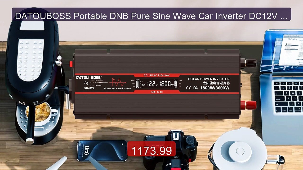 DATOUBOSS Portable DNB Pure Sine Wave Car Inverter DC12V to AC... -- Best Buy 2026 | Great Quality!