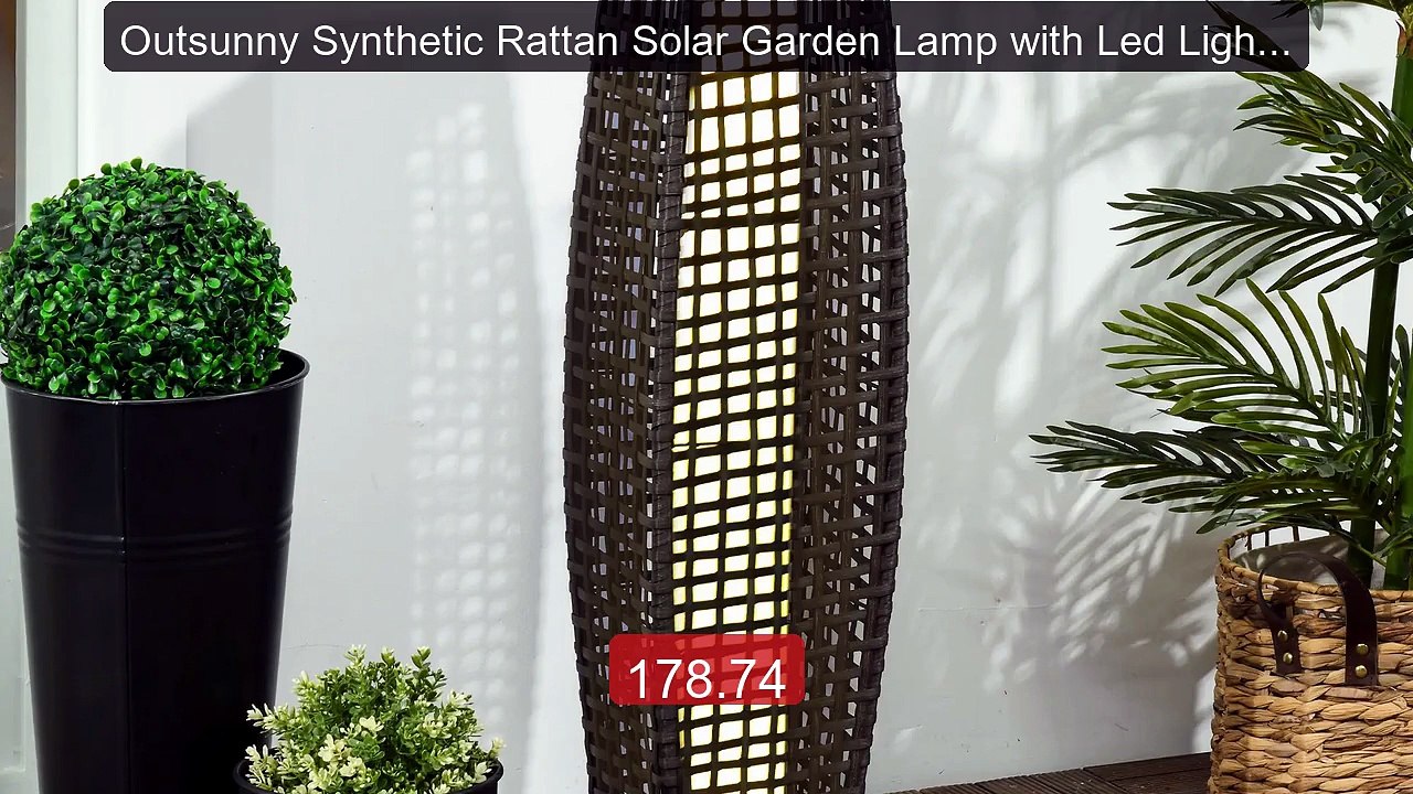 Outsunny Synthetic Rattan Solar Garden Lamp with Led Lights 21X21X7... -- Top Rated 2026 | Buy Now!