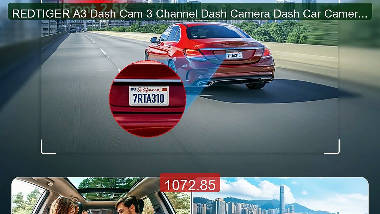 REDTIGER A3 Dash Cam 3 Channel Dash Camera Dash Car Camera ... -- Top Pick 2026 | Unbeatable Price!