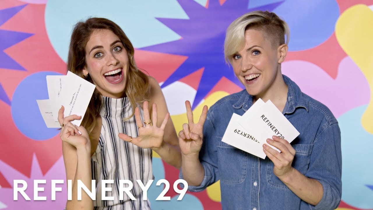 Hannah Hart Invites Lucie Fink To 7 Second Challenge Game | YouTube Challenges | Refinery29