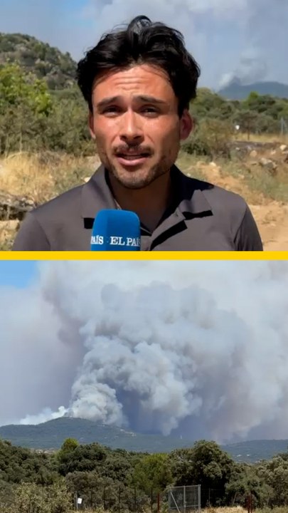 Así se ven las dos columnas de humo del incendio entre Madrid y Ávila