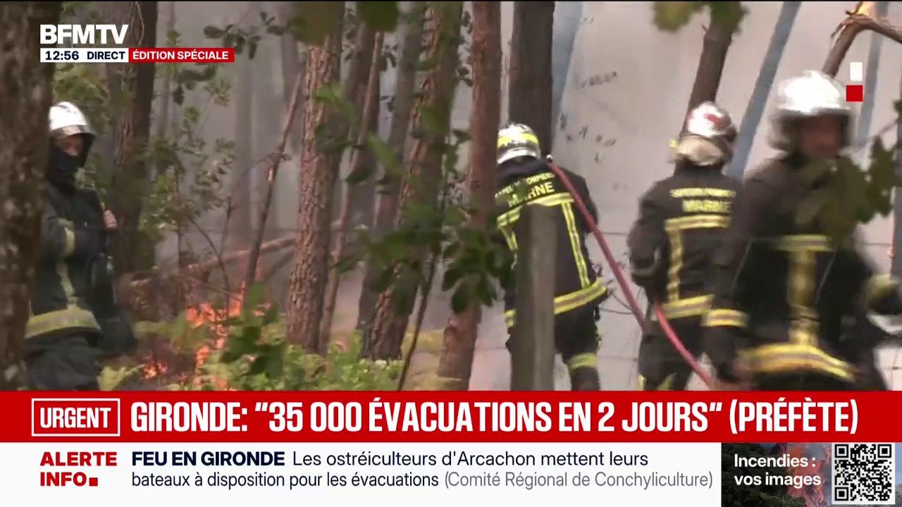Incendie en Gironde: les pompiers continuent de lutter contre les flammes au Porge
