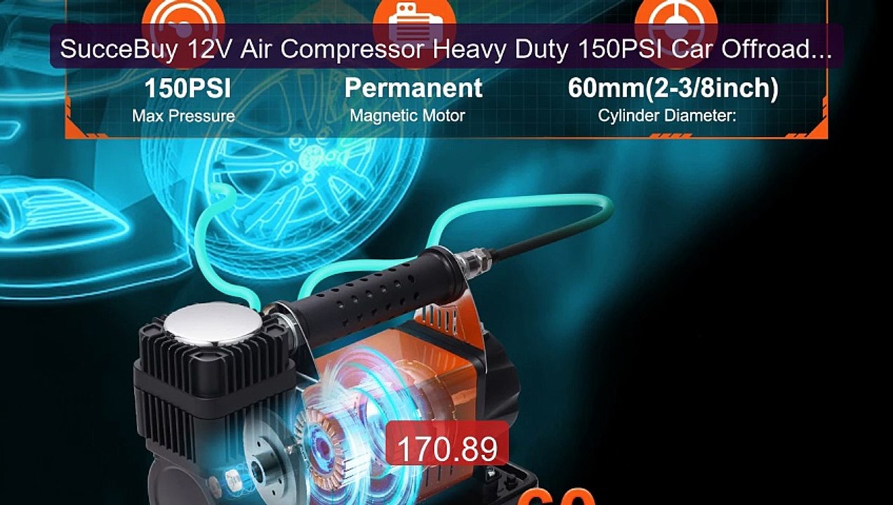 SucceBuy 12V Air Compressor Heavy Duty 150PSI Car Offroad Com... -- Amazing Value 2026 | Must Have!