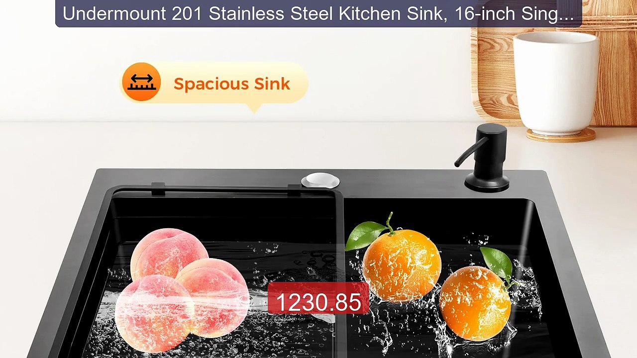 Undermount 201 Stainless Steel Kitchen Sink, 16-inch Single B... -- Amazing Value 2026 | Must Have!