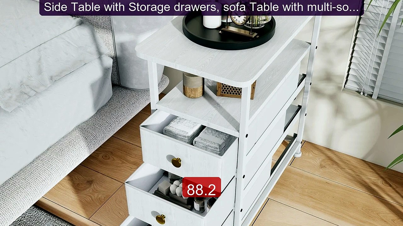 Side Table with Storage drawers, sofa Table with multi-socket, beds... -- Top Rated 2026 | Buy Now!