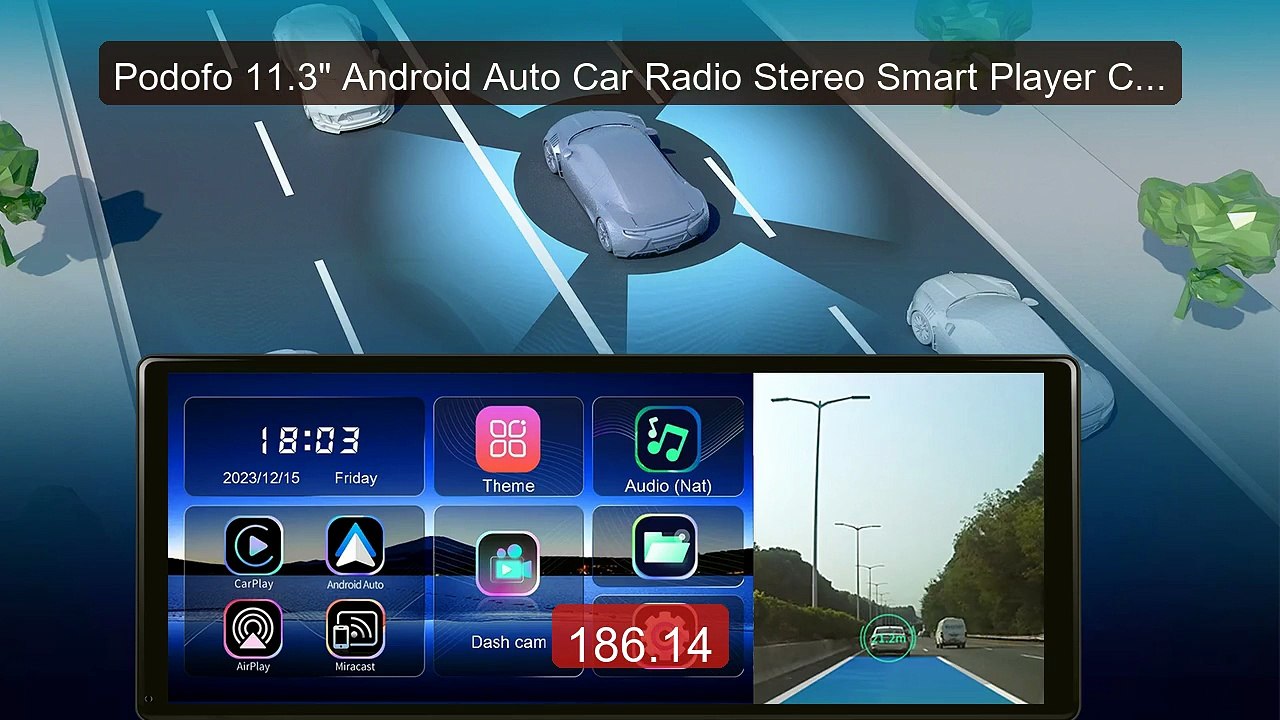 Podofo 11.3" Android Auto Car Radio Stereo Smart Player Carpla... -- Best Buy 2026 | Great Quality!