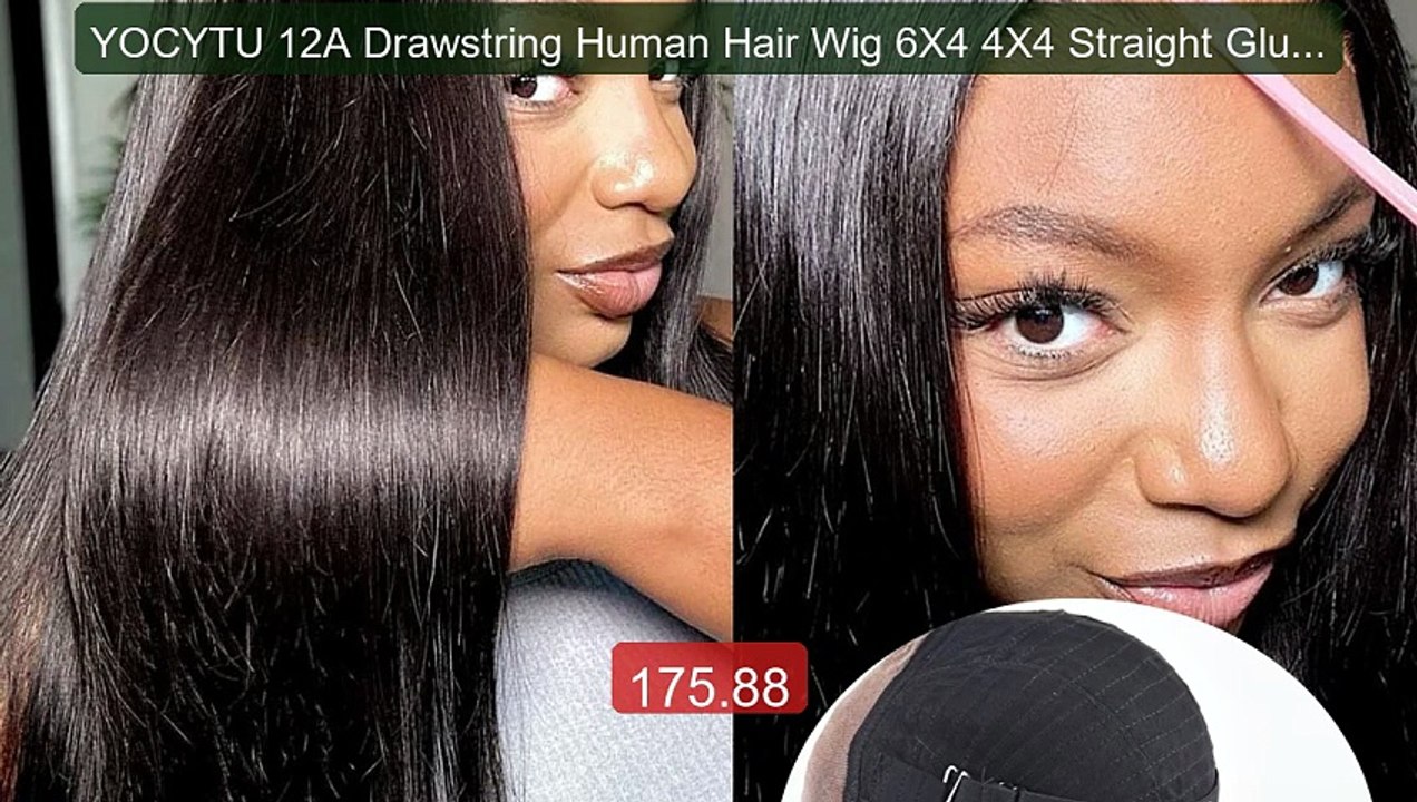 YOCYTU 12A Drawstring Human Hair Wig 6X4 4X4 Straight Gluel... -- Top Pick 2026 | Unbeatable Price!