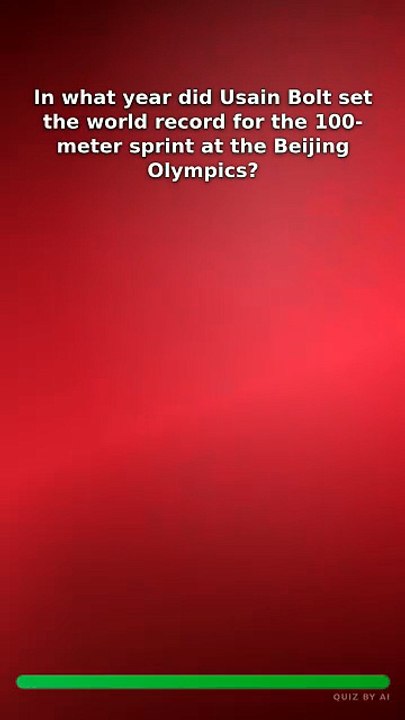 🧠 In what year did Usain Bolt set the world record for the 100-meter sprint at the