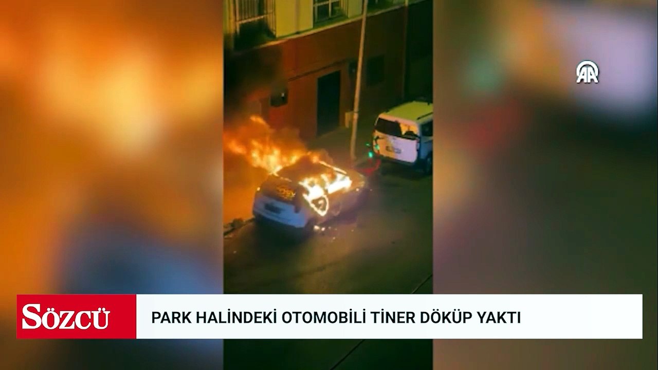 Fatih'te park halindeki otomobili tiner döküp yakan şüpheli yakalandı ...