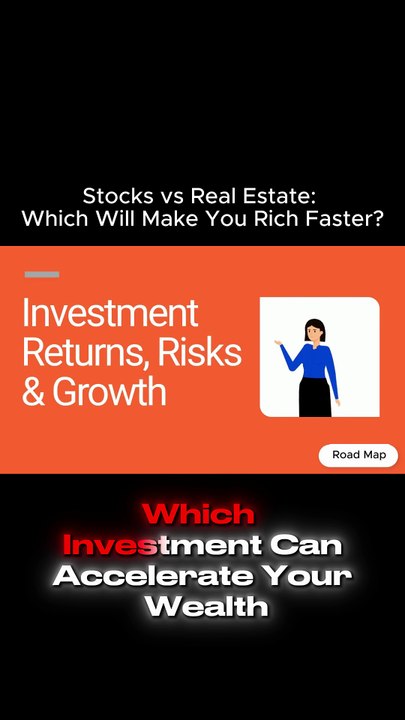 Stocks vs Real Estate: Which Will Make You Rich Faster?  #FinanceTok #MoneyTok #Investing #RealEstate #StockMarket #BuildWealth #PersonalFinance #FinancialEducation  #Investing #RealEstate #StockMarket #FinanceTok #MoneyTok #BuildWealth #PersonalFinance #