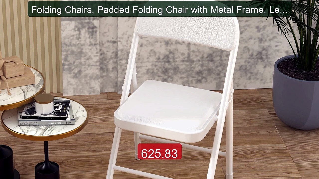 Folding Chairs, Padded Folding Chair with Metal Frame, Leat... -- Top Pick 2026 | Unbeatable Price!