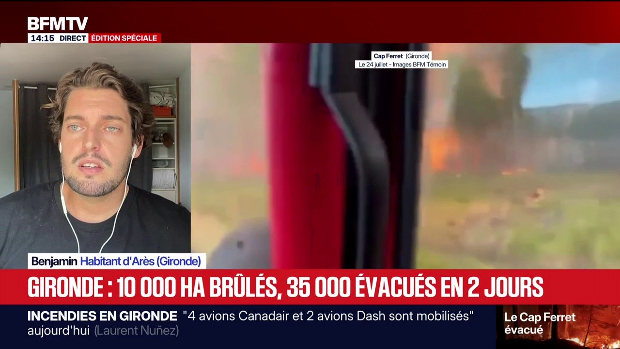 Incendie en Gironde: "On a éteint tout ce qui est électronique", témoigne Benjamin, habitant d'Arès