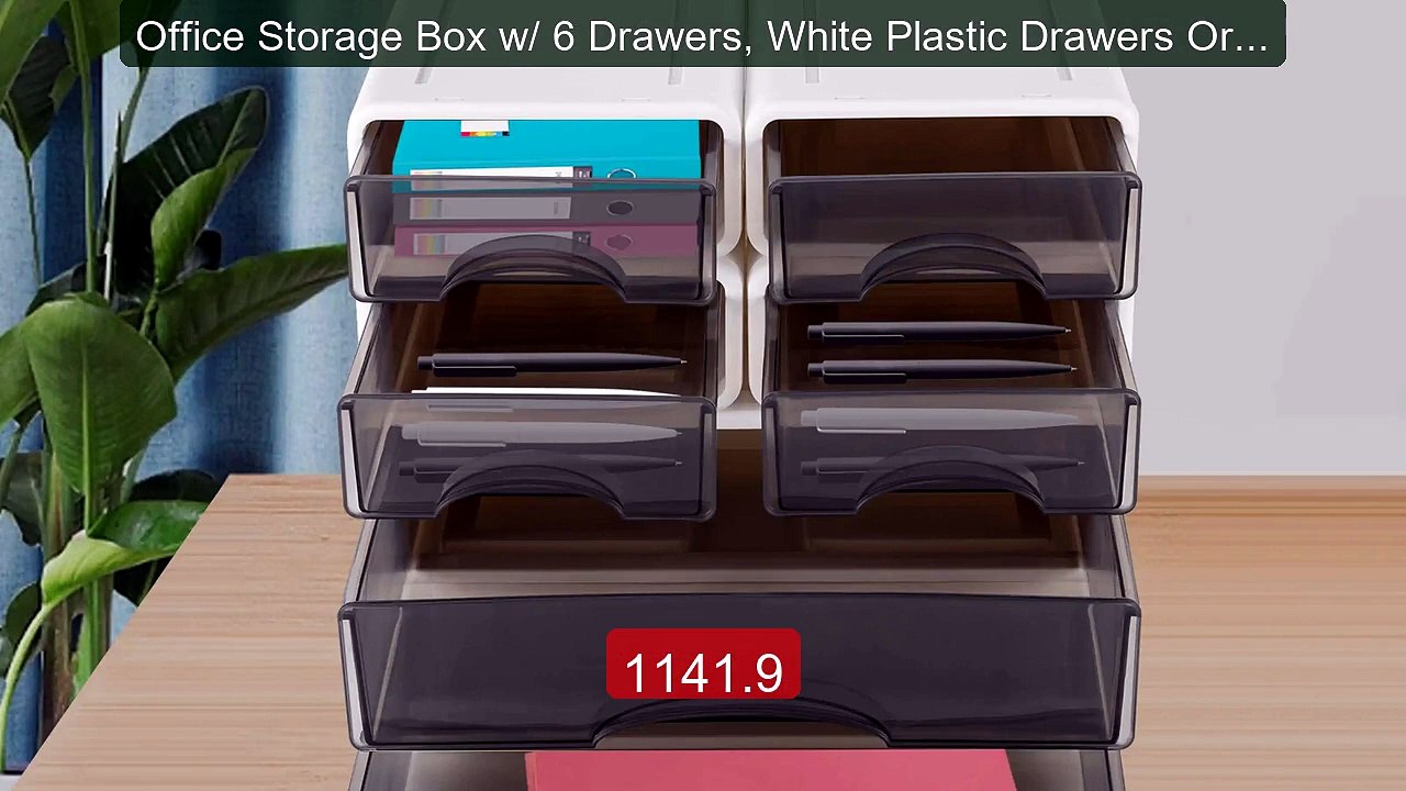 Office Storage Box w/ 6 Drawers, White Plastic Drawers Organiz... -- Hot Deal 2026 | Limited Offer!