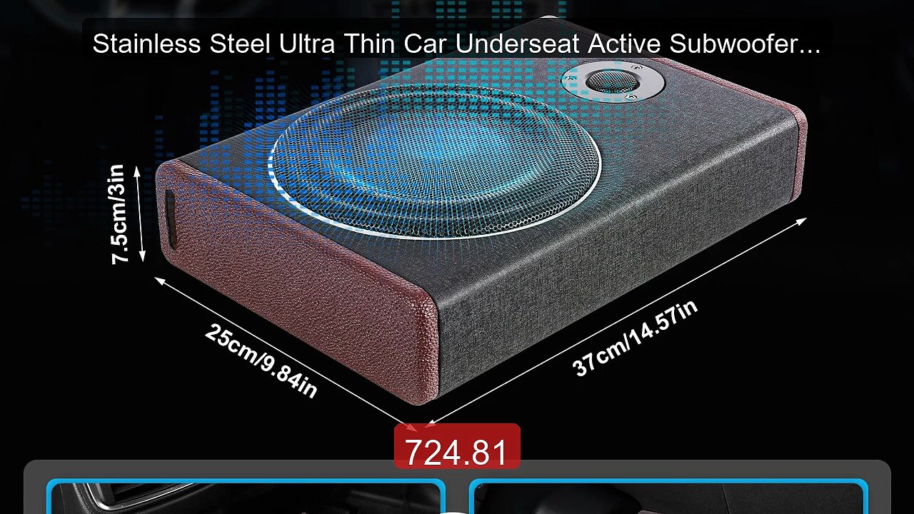 Stainless Steel Ultra Thin Car Underseat Active Subwoofer Auto... -- Best Buy 2026 | Great Quality!