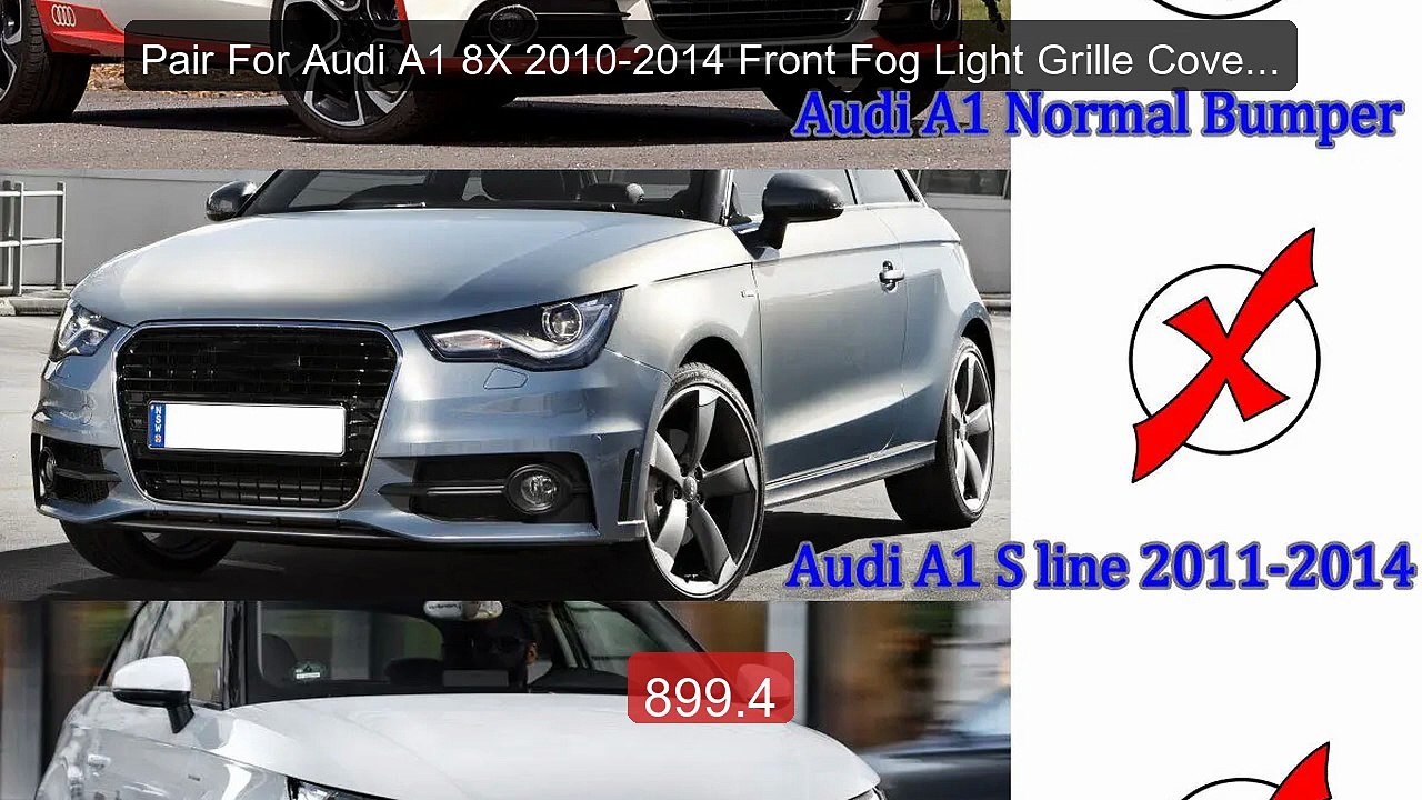 Pair For Audi A1 8X 2010-2014 Front Fog Light Grille Cover w/... -- Amazing Value 2026 | Must Have!