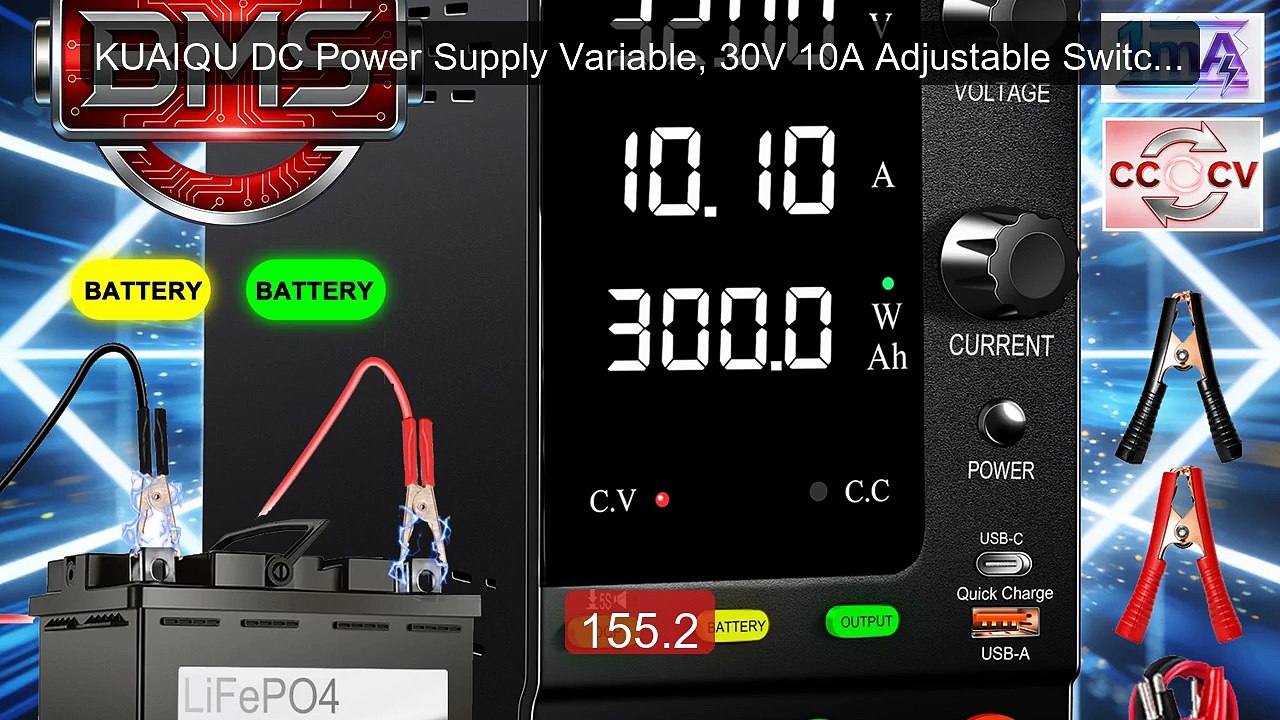 KUAIQU DC Power Supply Variable, 30V 10A Adjustable Switching Regul... -- Top Rated 2026 | Buy Now!