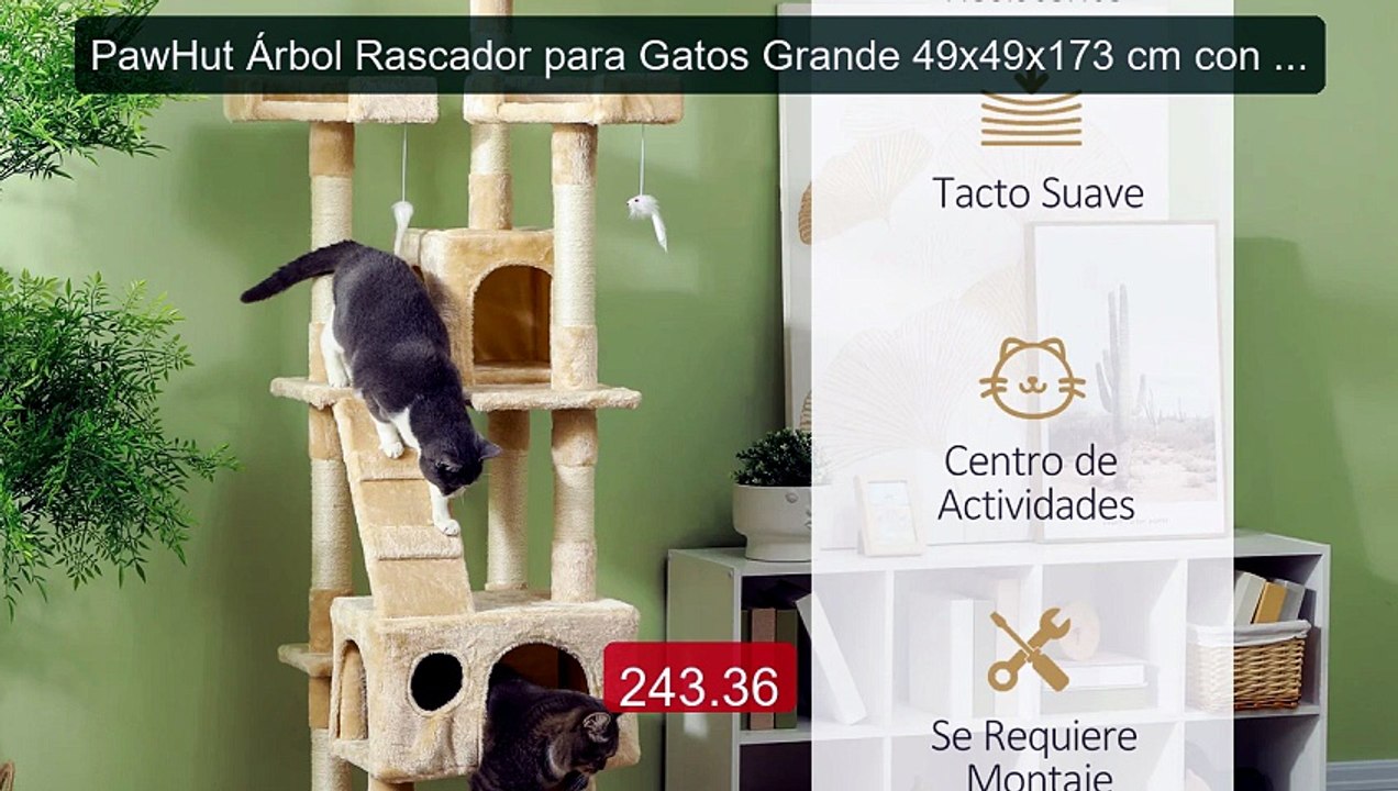 PawHut Árbol Rascador para Gatos Grande 49x49x173 cm con Múltiples... -- Best Deal 2026 | Shop Now!