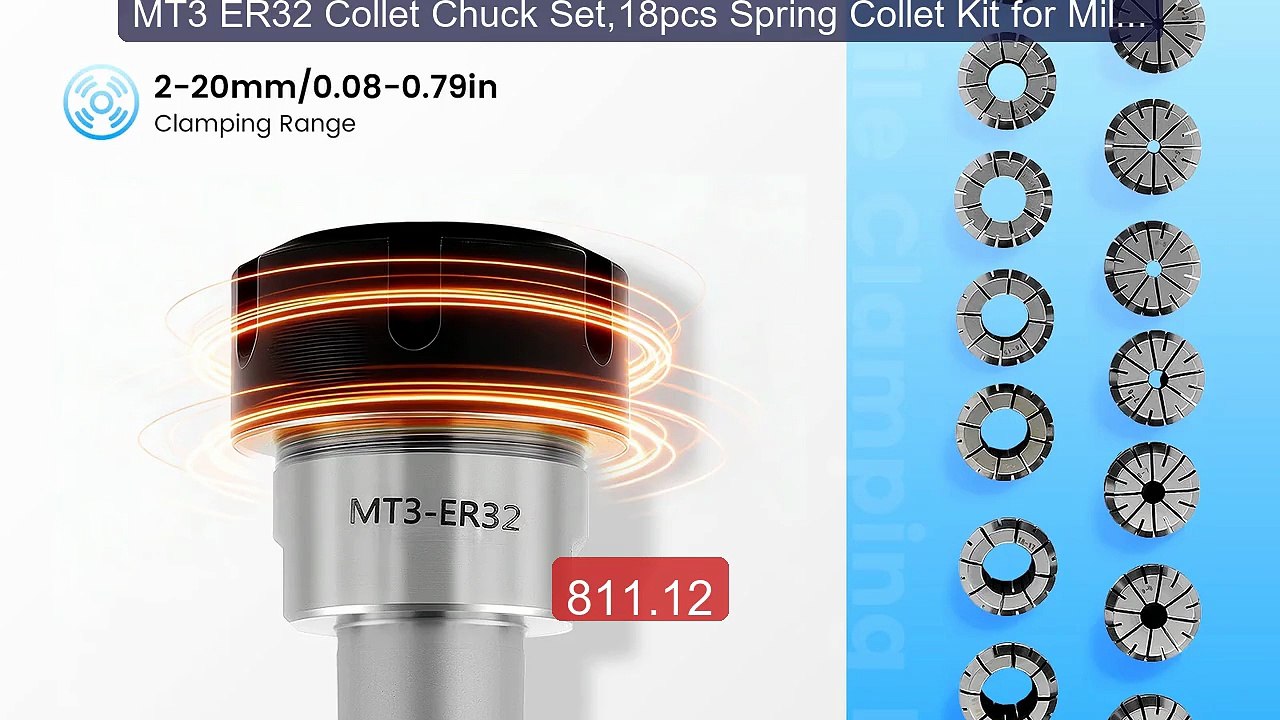 MT3 ER32 Collet Chuck Set,18pcs Spring Collet Kit for Milli... -- Top Pick 2026 | Unbeatable Price!