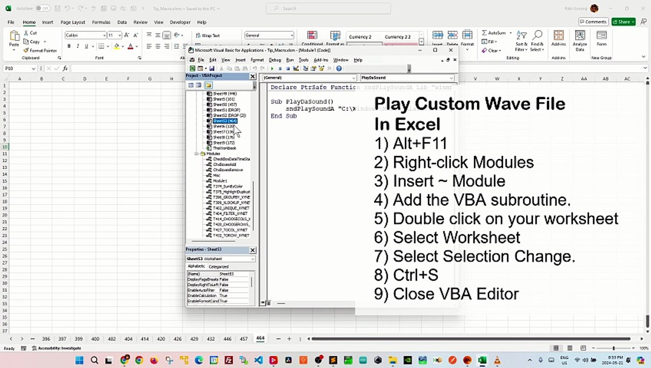 Generate Sound Alerts in Excel - Excel Tips and Tricks