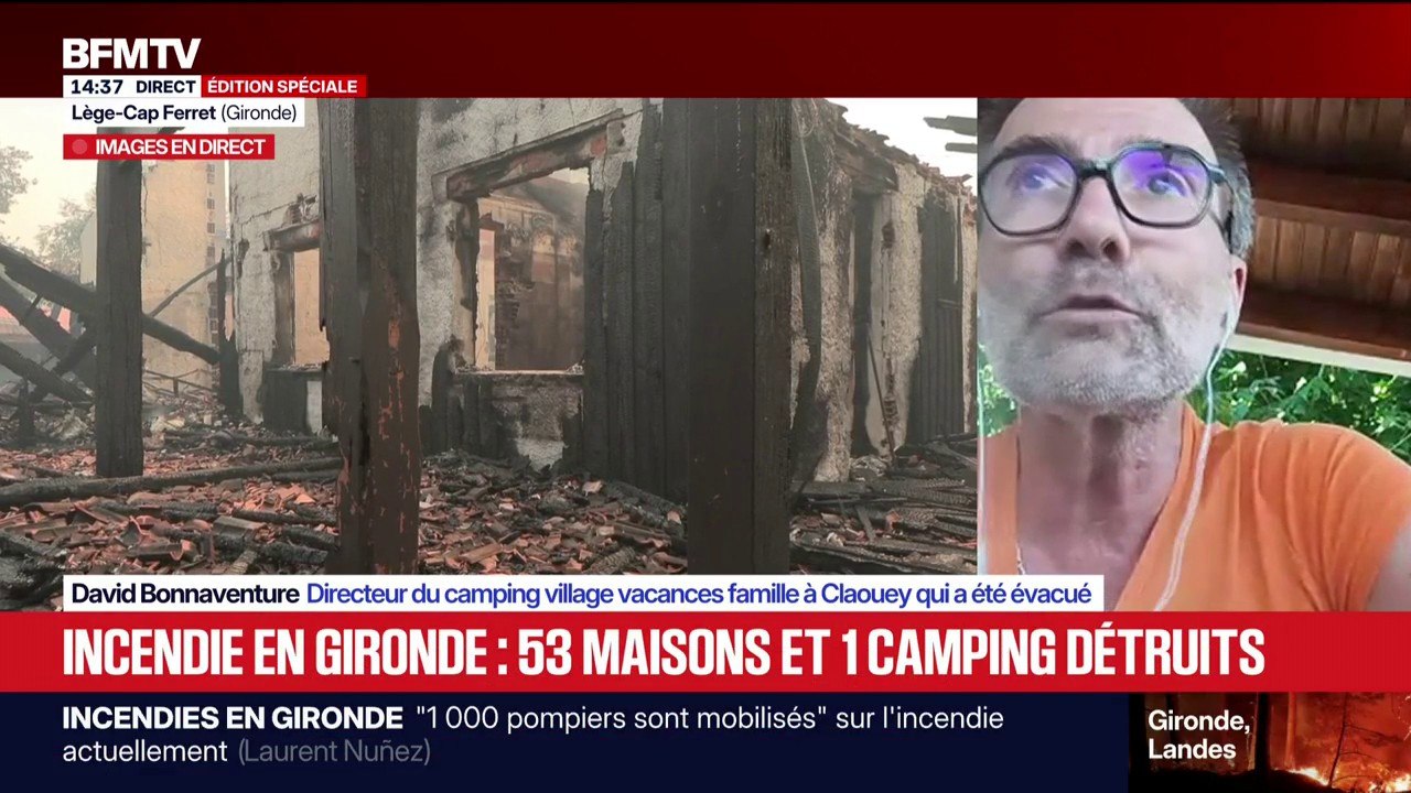 Incendie en Gironde: 8.800 personnes évacuées à Claouey, le directeur d'un village vacances témoigne
