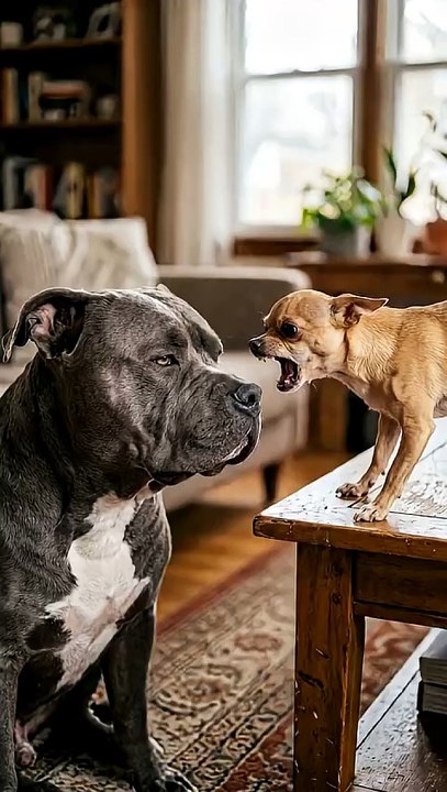 The Pitbull's Response To Being Barked At Was N...