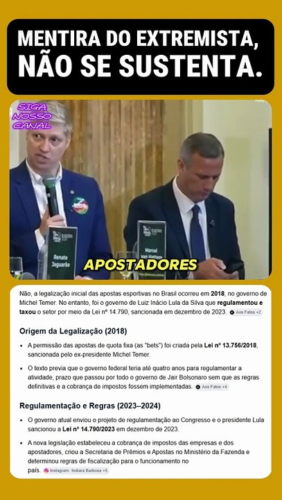 Ele lançou o desafio: pesquise e tire suas próprias conclusões sobre as BETS.