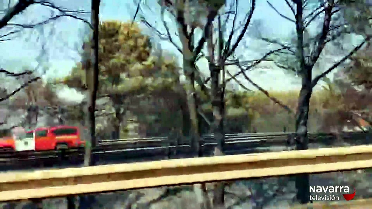 Un incendio en Castejón obliga a cortar varias carreteras