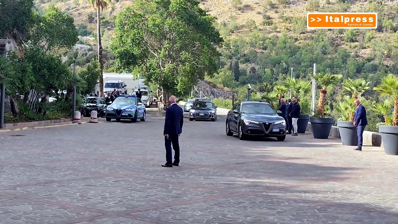 Il presidente della Repubblica Sergio Mattarella in visita a castello Utveggio