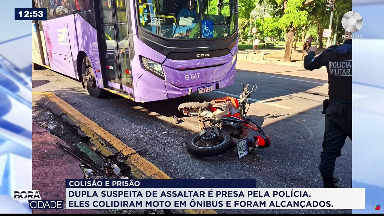 ASSALTO NO COMÉRCIO TERMINA COM PRISÃO DE DUPLA APÓS COLISÃO COM ONIBUS