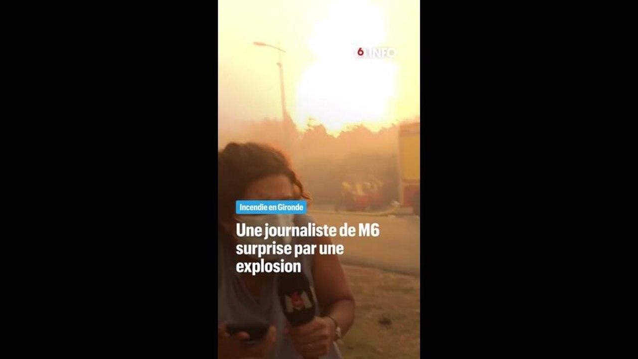 Incendie : une journaliste de M6 surprise par une explosion