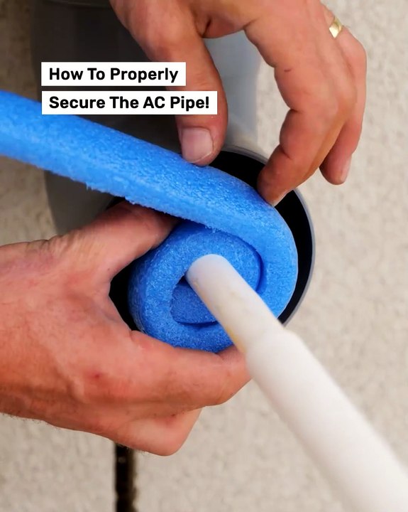Properly securing the AC pipe entry!