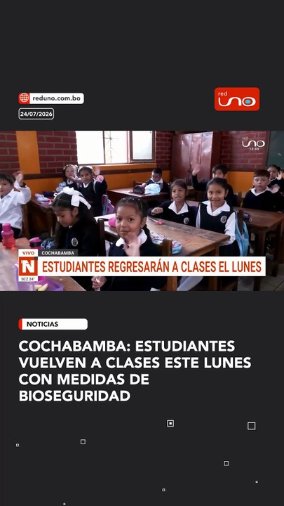 Cochabamba: Estudiantes vuelves a clases este lunes con medidas de bioseguridad