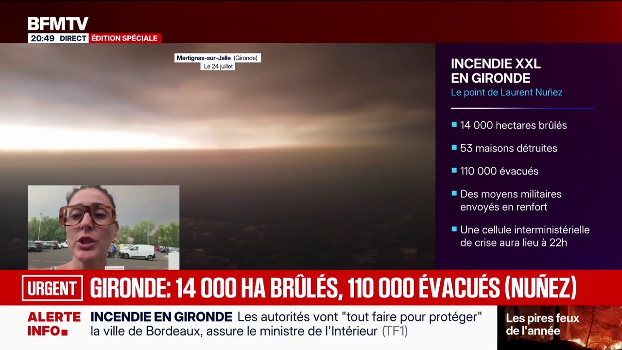 Feu en Gironde: "On a fait partir nos hôtes parce que la situation devenait critique", raconte Charlotte, propriétaire d'un gîte