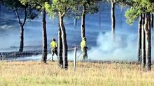 Fuego en Santovenia de Pisuerga en Valladolid