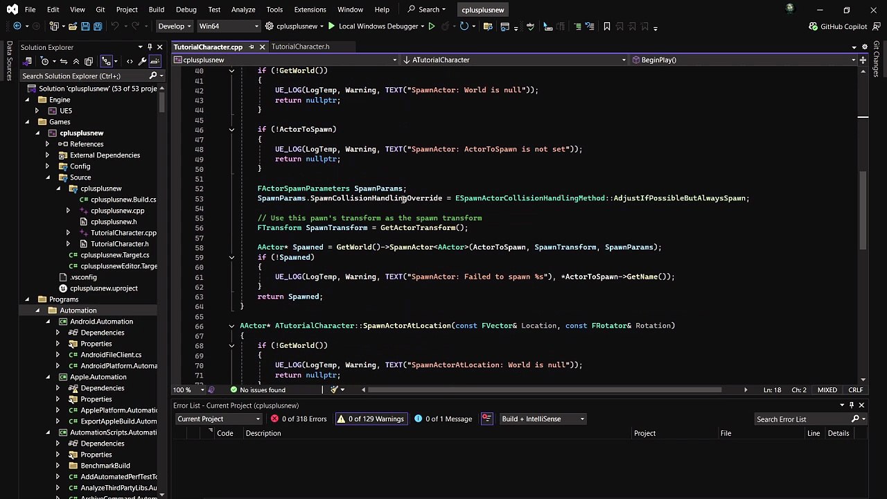 Test C++ session compiler Unreal engine