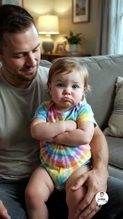 😂👶 POV Daddy said one little NO... and now this tiny boss has declared a full family protest! 🤣💛