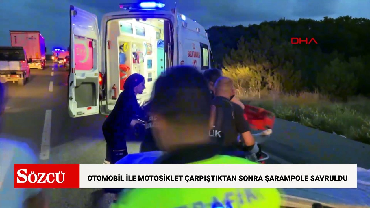 Otomobil ile motosiklet çarpıştıktan sonra şarampole savruldu: 5 yaralı