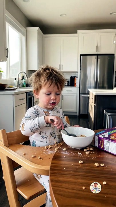 🥣😂 POV When a 2-year-old becomes your breakfast boss... and you're officially FIRED! 🤣👶