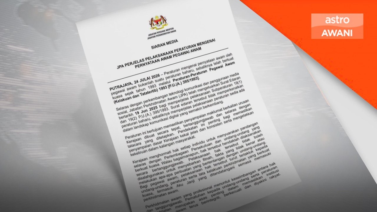 Tiada peraturan baharu berhubung pernyataan awam oleh pegawai awam - JPA