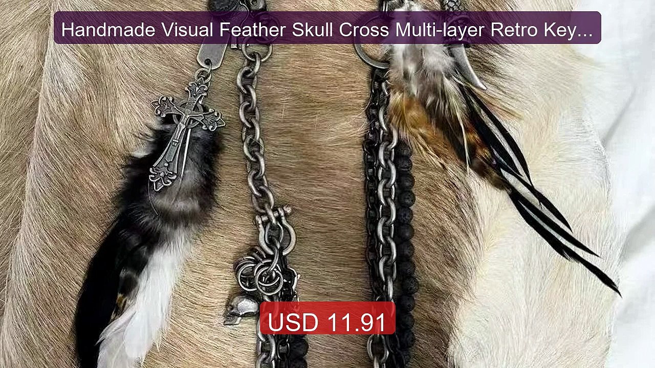 Handmade Visual Feather Skull Cross Multi-layer Retro Keych... -- Top Pick 2026 | Unbeatable Price!