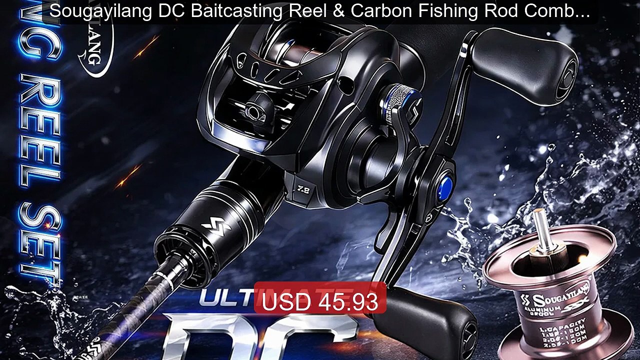 Sougayilang DC Baitcasting Reel & Carbon Fishing Rod Combo 7.2:1 Ge... -- Top Rated 2026 | Buy Now!