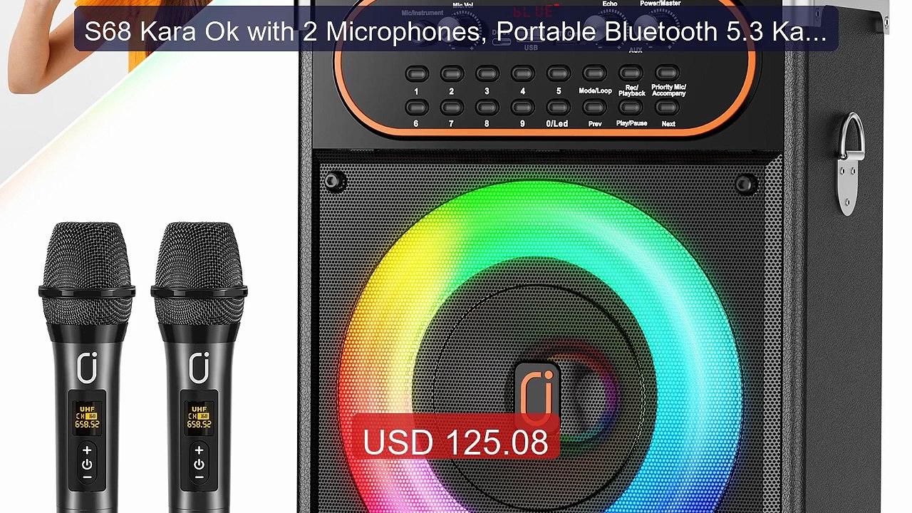 S68 Kara Ok with 2 Microphones, Portable Bluetooth 5.3 Kara Ok Spe... -- Best Deal 2026 | Shop Now!
