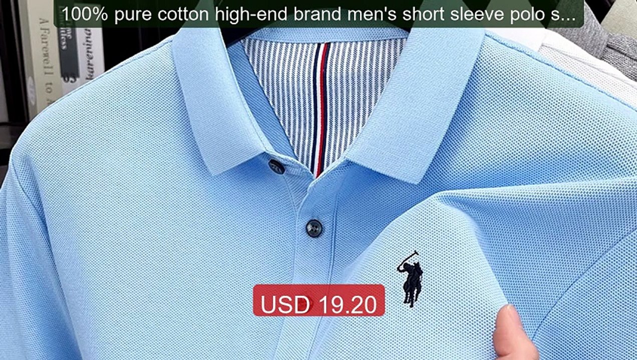 100% pure cotton high-end brand men's short sleeve polo shirt summ... -- Best Deal 2026 | Shop Now!