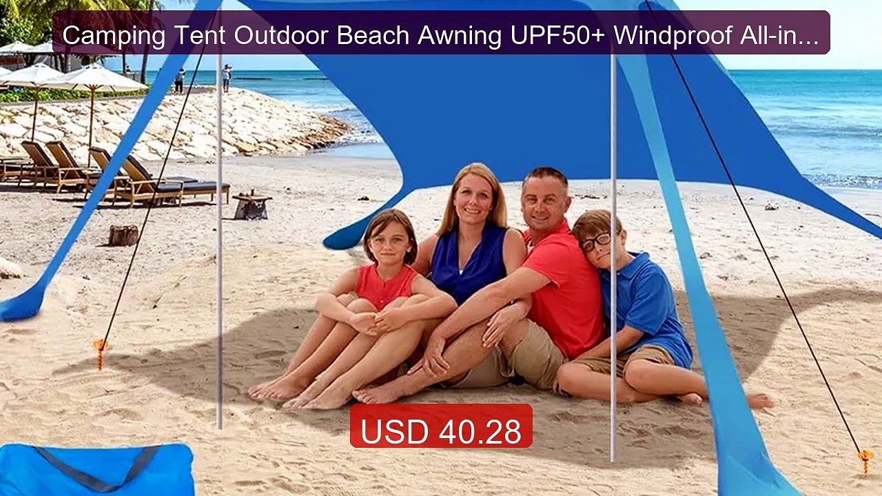 Camping Tent Outdoor Beach Awning UPF50+ Windproof All-in-One Beac... -- Best Deal 2026 | Shop Now!